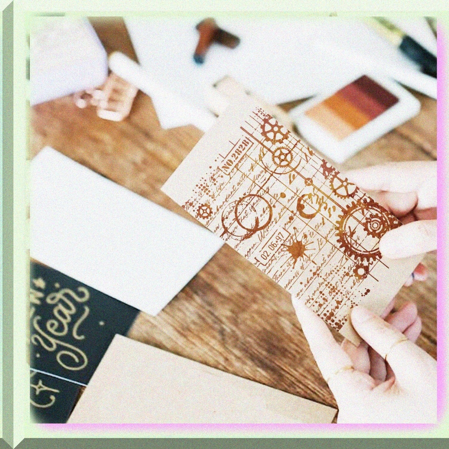 Mechanical Gears Clear Stamp Set 4.7x7.9 Inches
