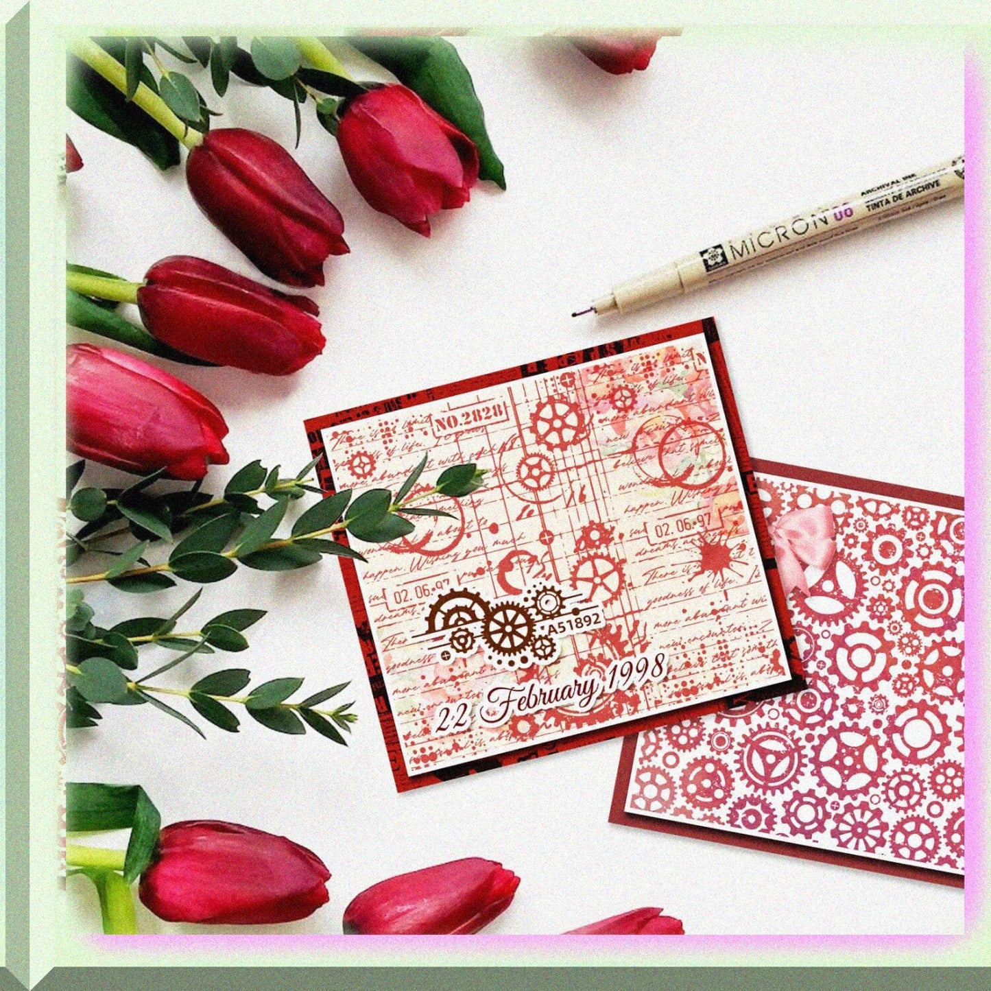 Mechanical Gears Clear Stamp Set 4.7x7.9 Inches