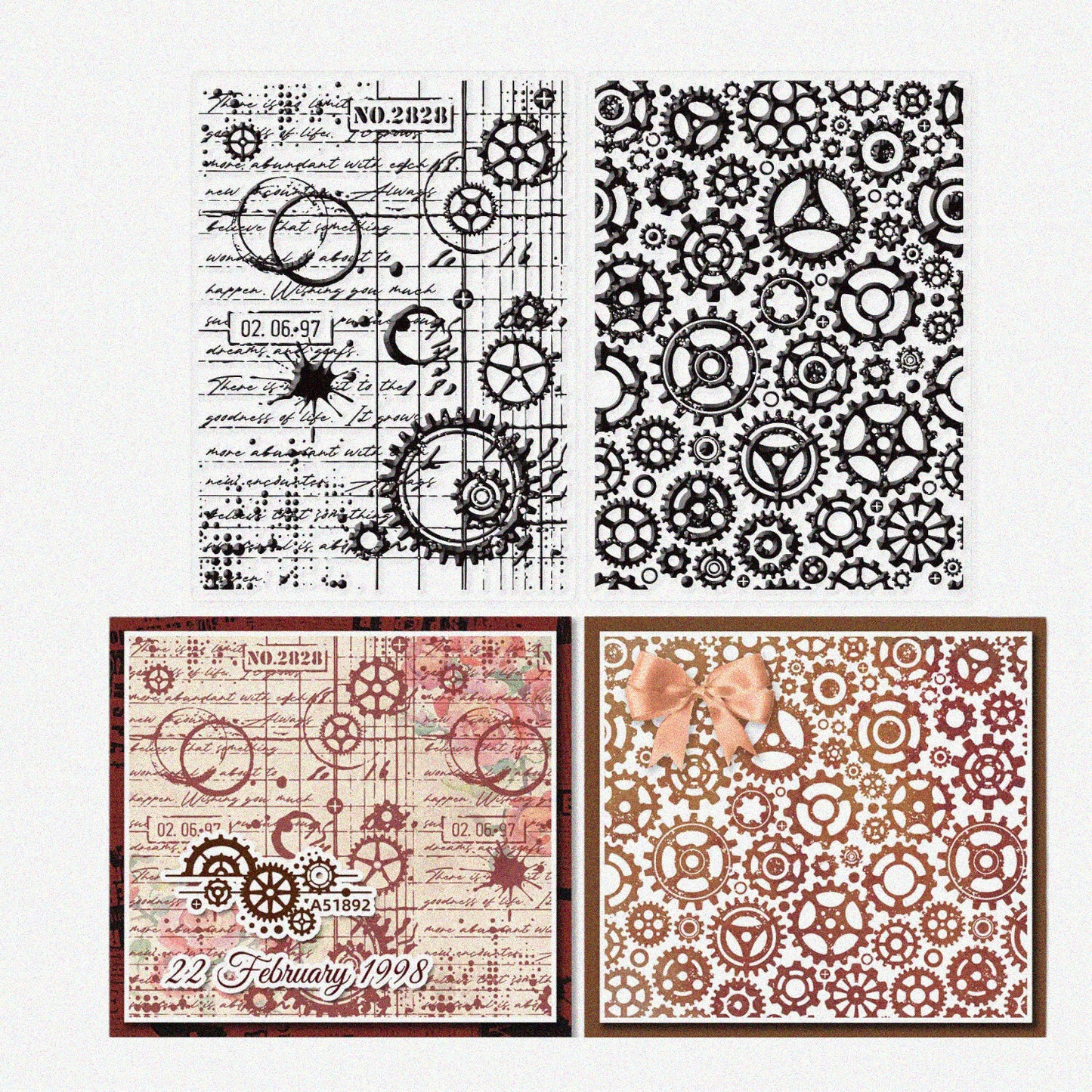 Mechanical Gears Clear Stamp Set 4.7x7.9 Inches