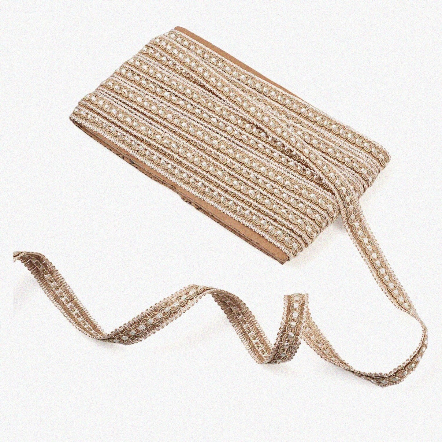 12 Yards Beige Woven Gimp Braid Trim 3/4 Inch