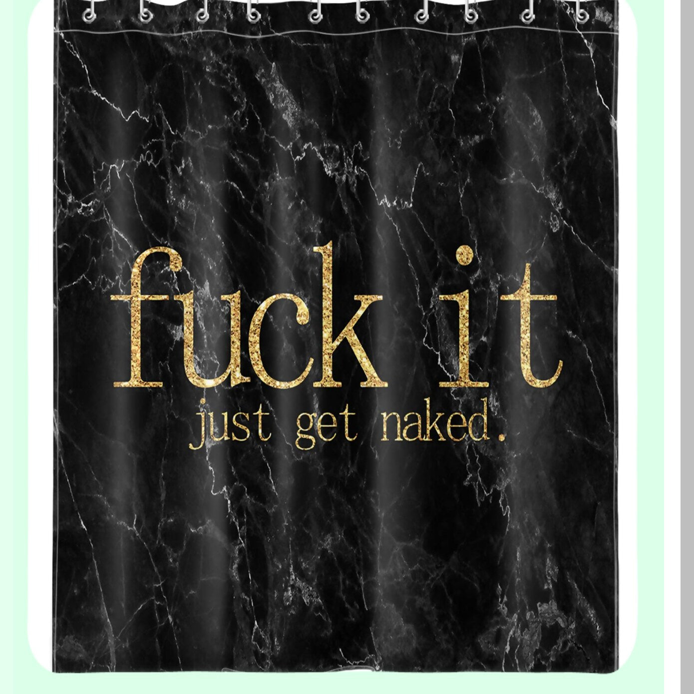Black Marble Shower Curtain 60x72 inch Polyester Fabric
