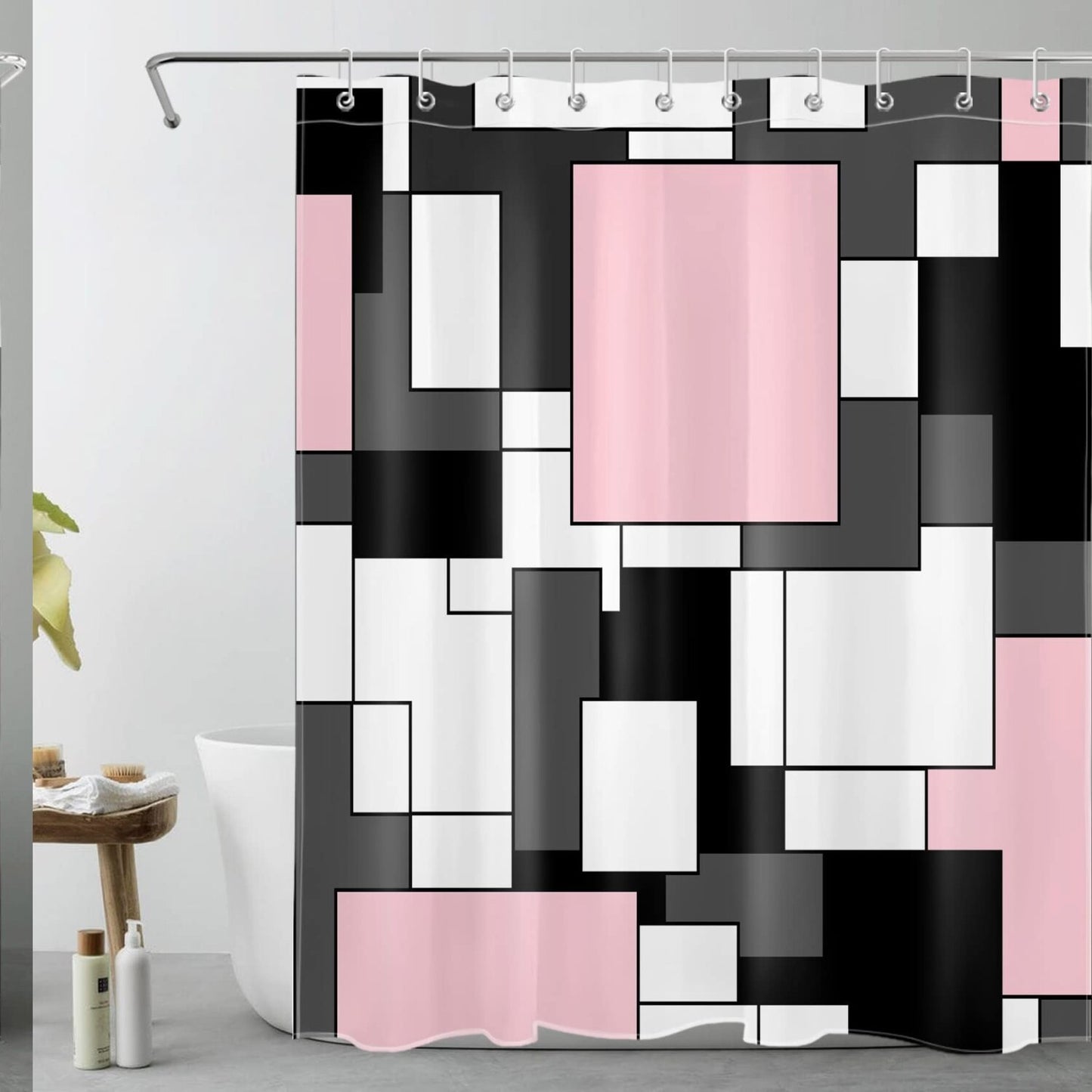 Pink Modern Shower Curtain 60x72 Polyester Waterproof