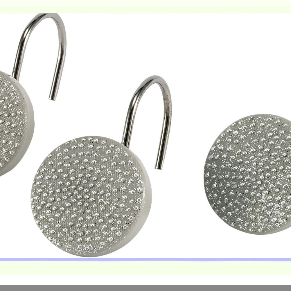 Shower Curtain Hooks Set of 12 Dotted Circles