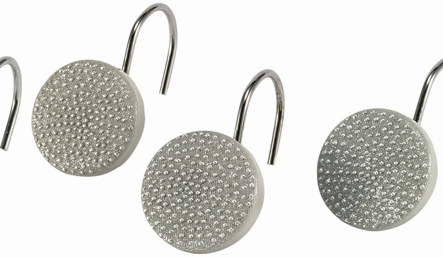 Shower Curtain Hooks Set of 12 Dotted Circles