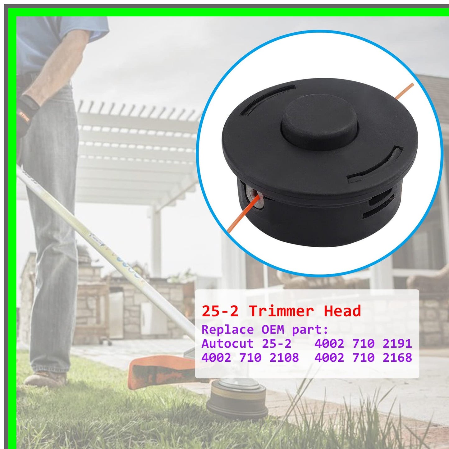 Efficient Bump Feed String Trimmer Head for Stihl Brushcutters 10mm Dual Line
