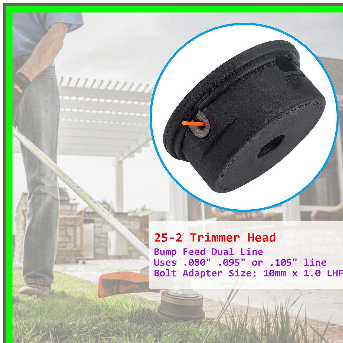 Efficient Bump Feed String Trimmer Head for Stihl Brushcutters 10mm Dual Line