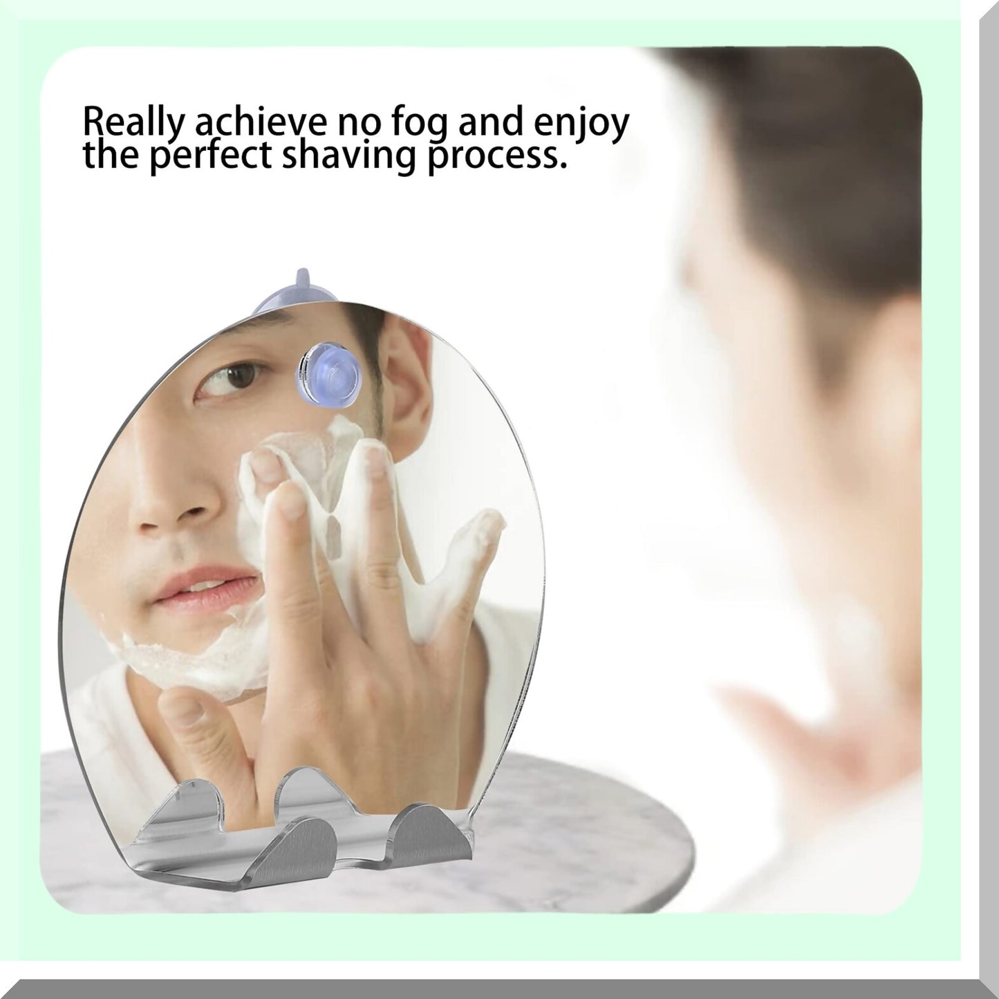 Fogless Shower Mirror with Lock Suction and Hook