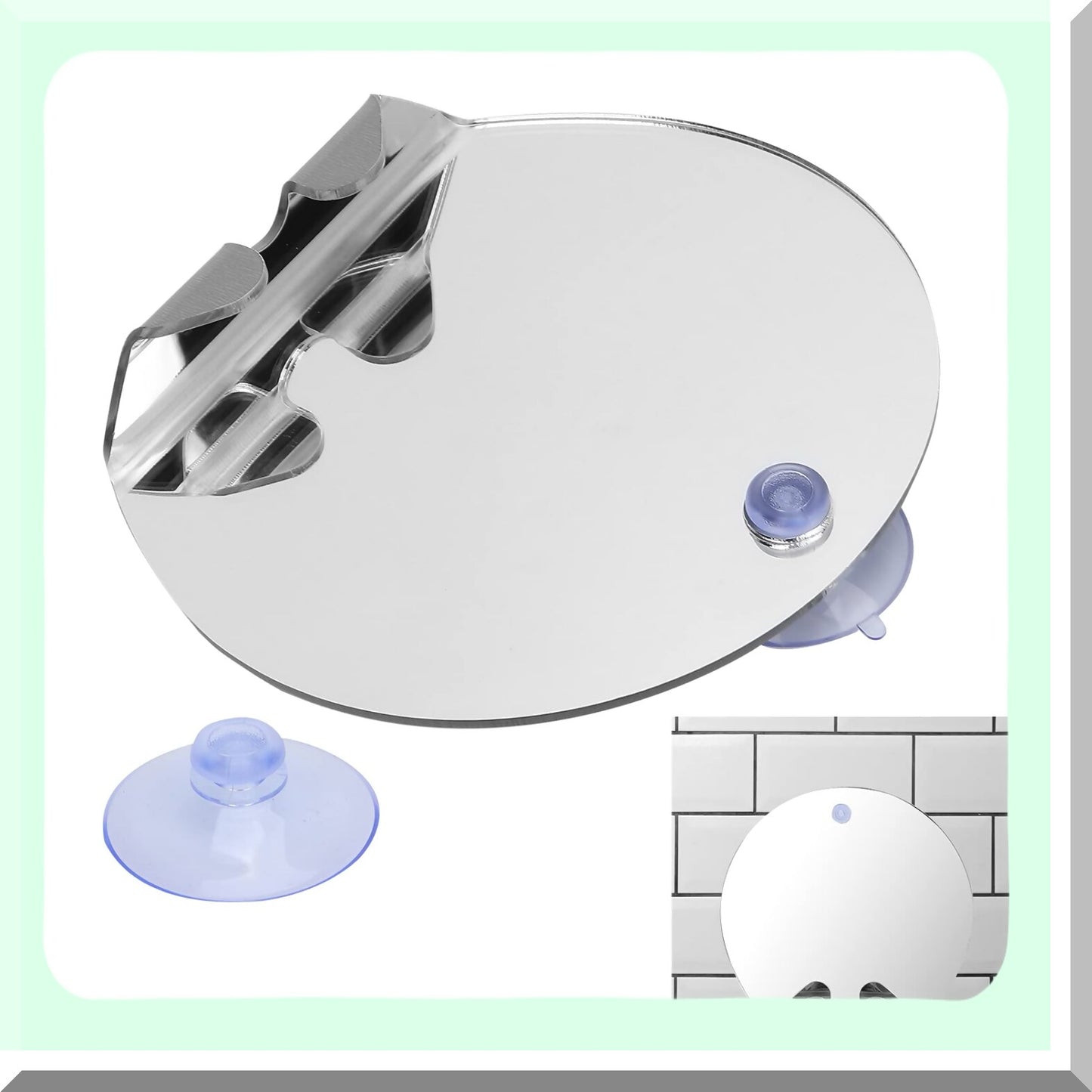 Fogless Shower Mirror with Lock Suction and Hook
