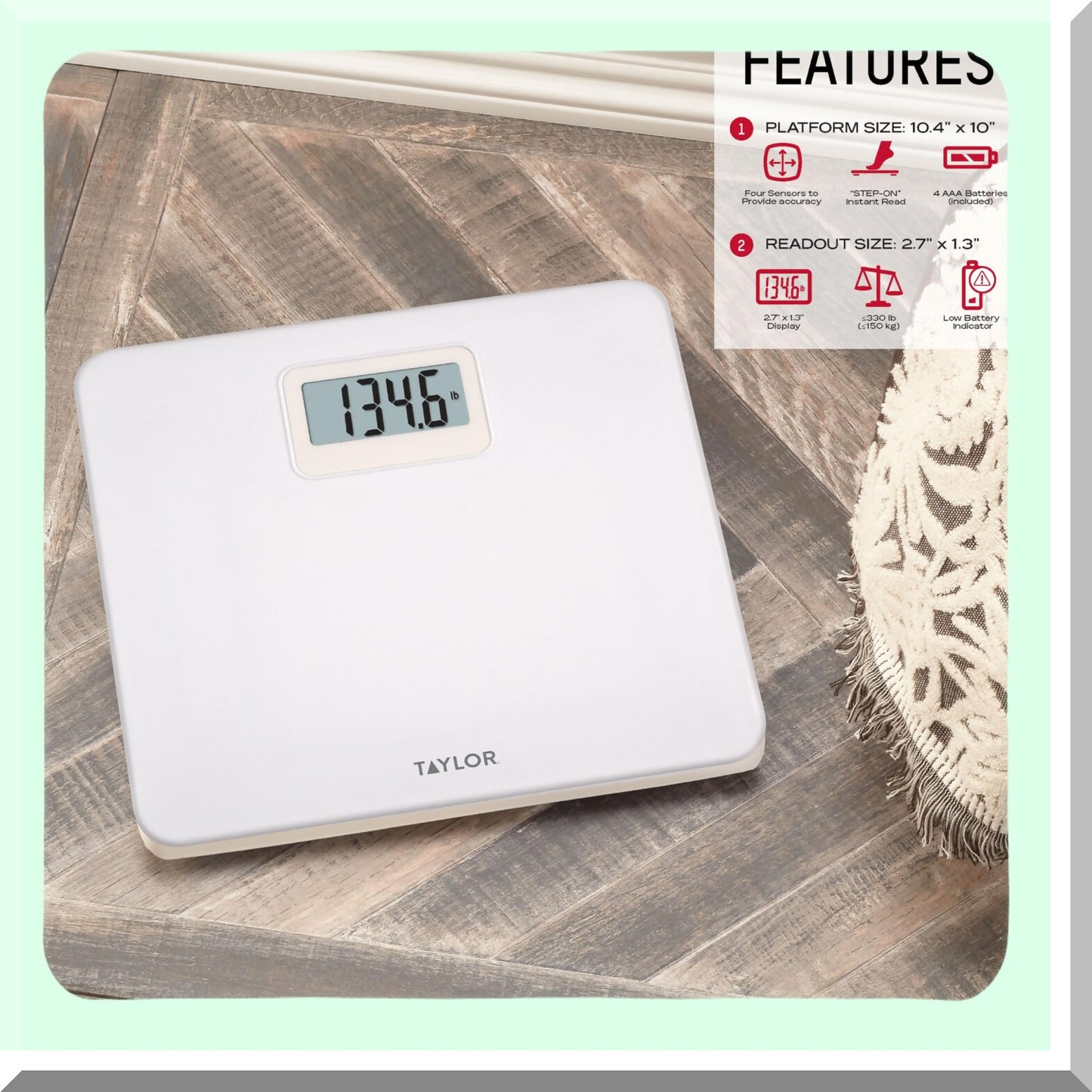 Digital Plastic Bathroom Scale White
