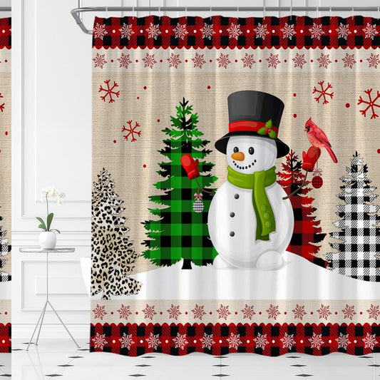 Snowman Shower Curtain 70x70 inch