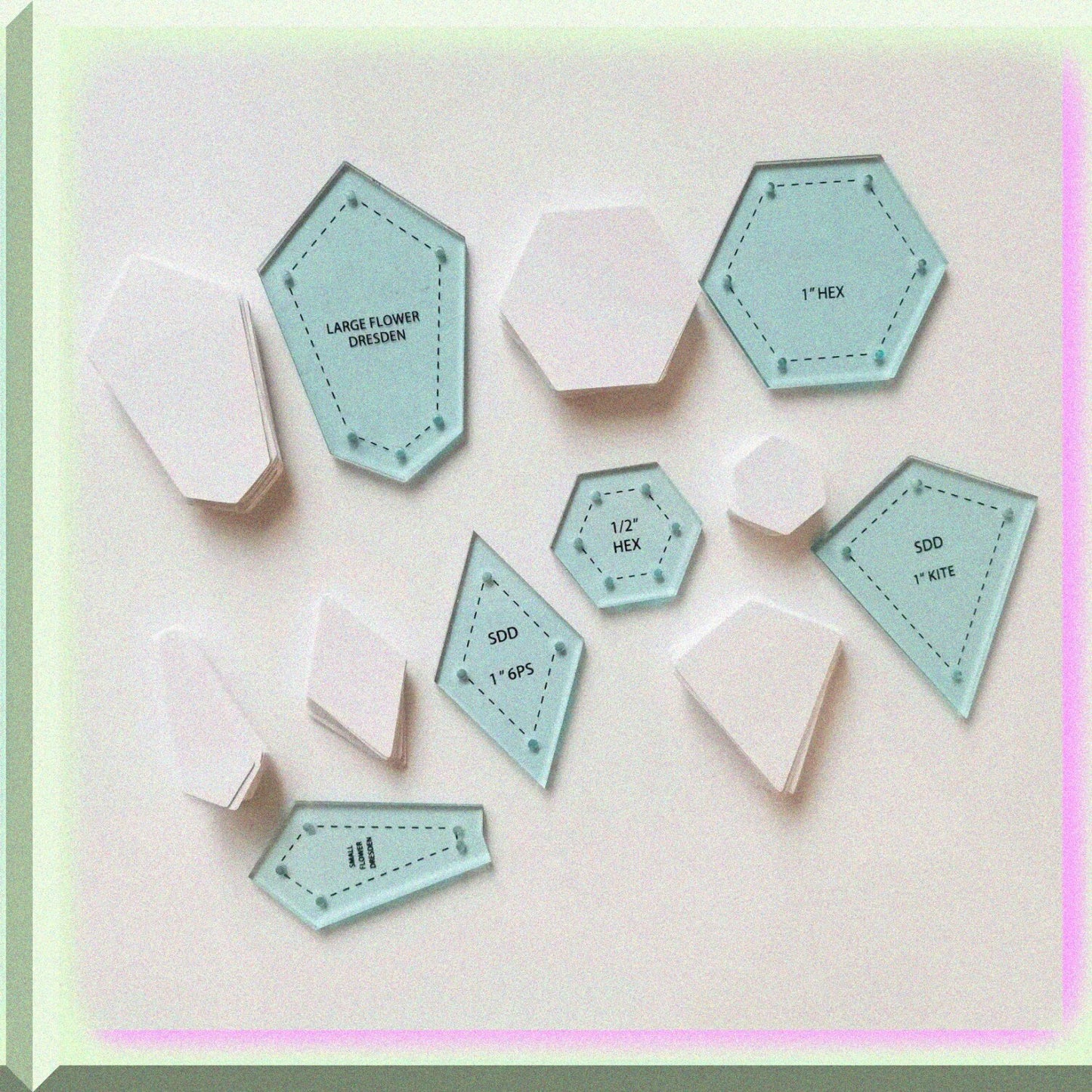 300PCS Paper Piecing Shapes and Acrylic Quilt Templates