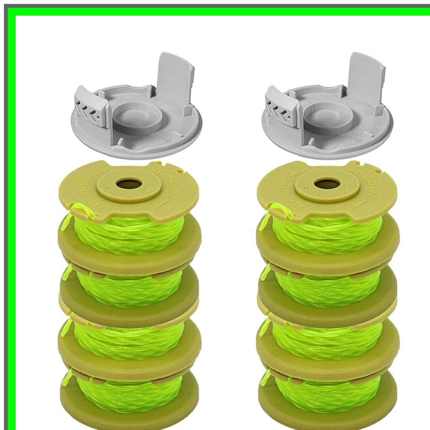 Efficient Replacement Spool Line for Cordless Trimmers - 8 Spools & 2 Caps