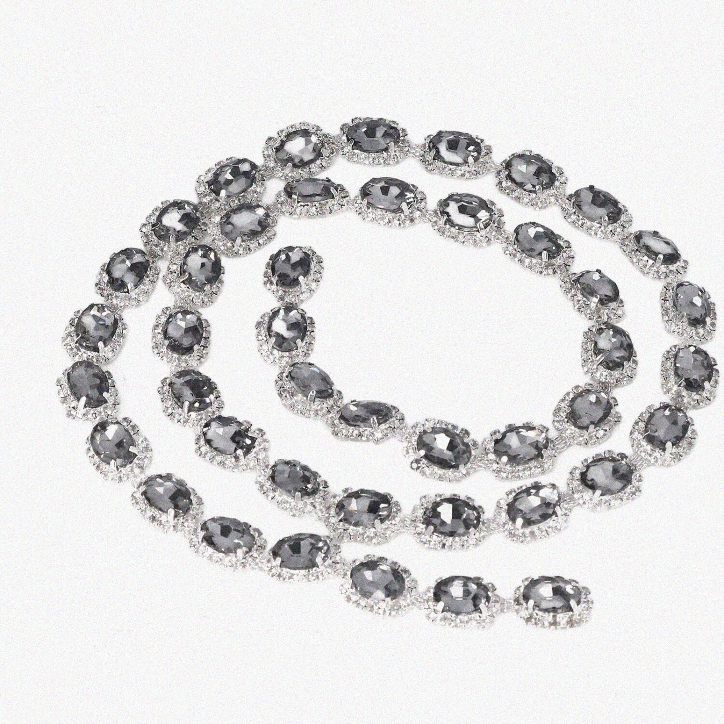 1 Yard Black Crystal Rhinestone Chain Trim 1.5cm