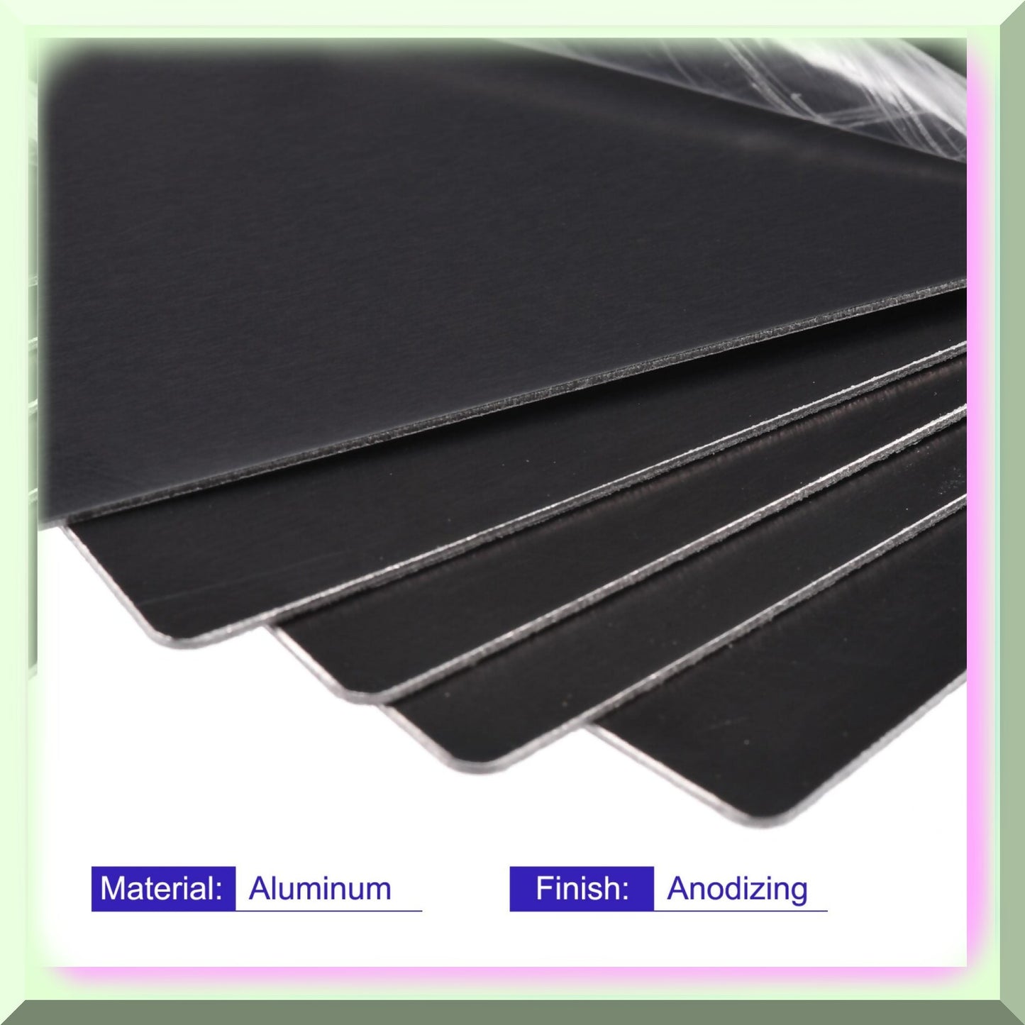 Set of 5 Black Metal Cards 80mm x 30mm