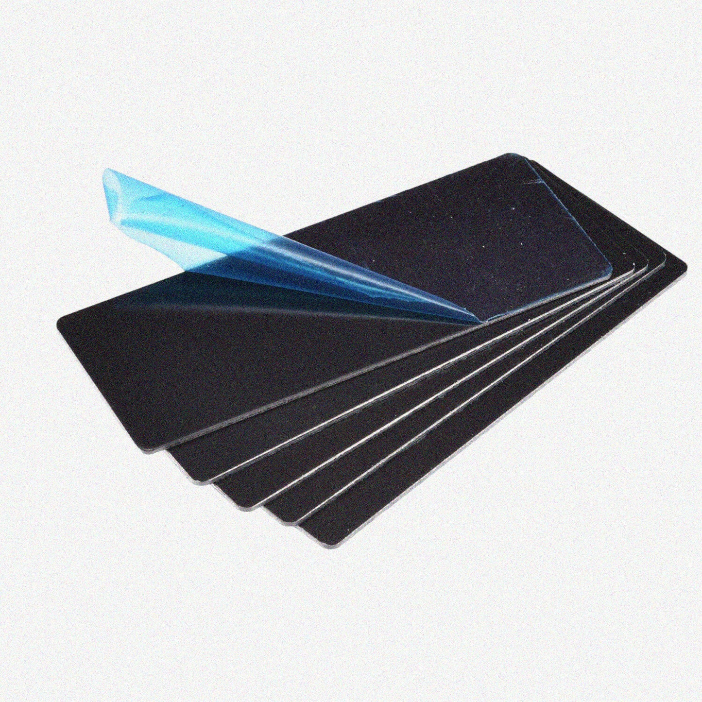 Set of 5 Black Metal Cards 80mm x 30mm