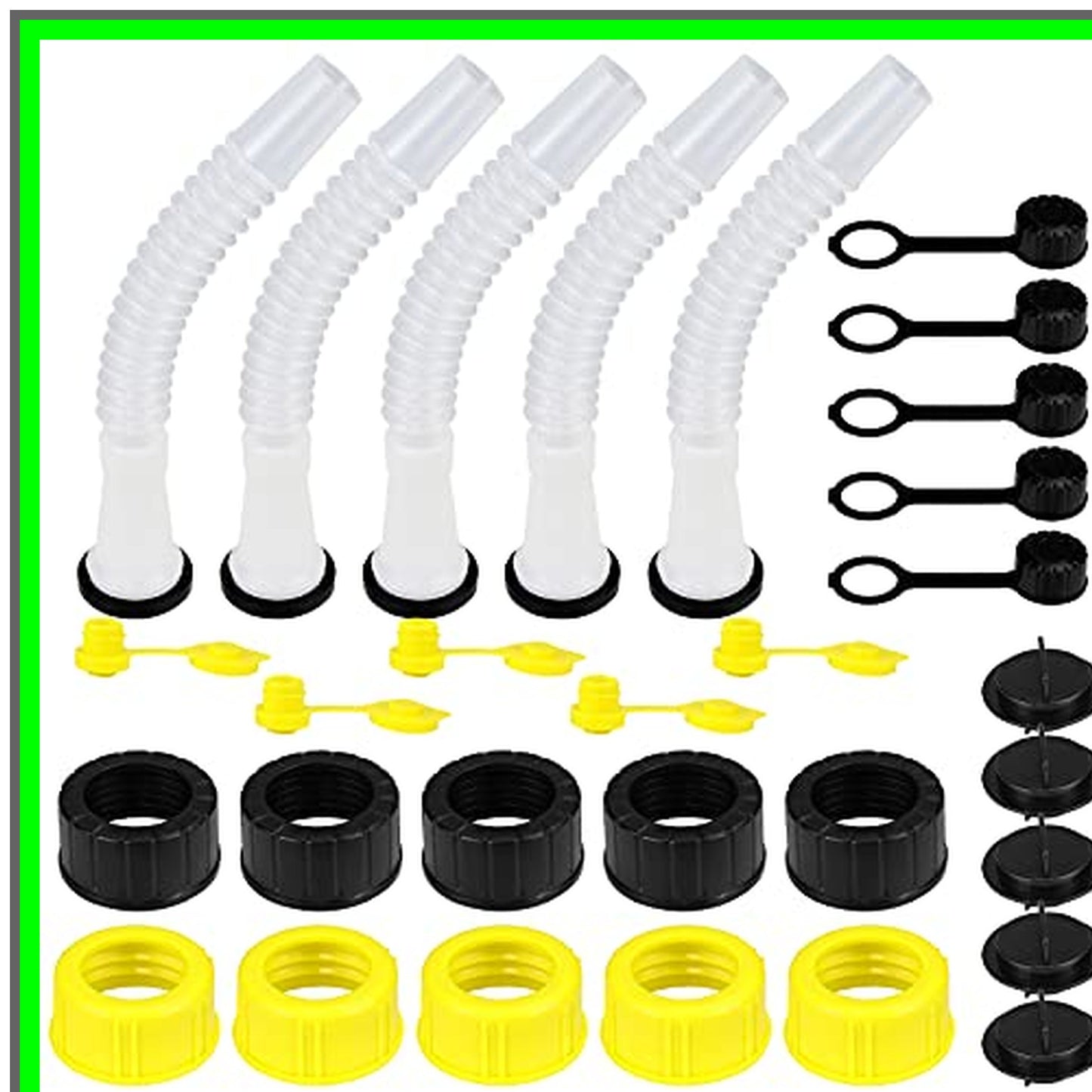Universal Gas Can Spout Replacement Kit for Easy Refills - 5 Pack