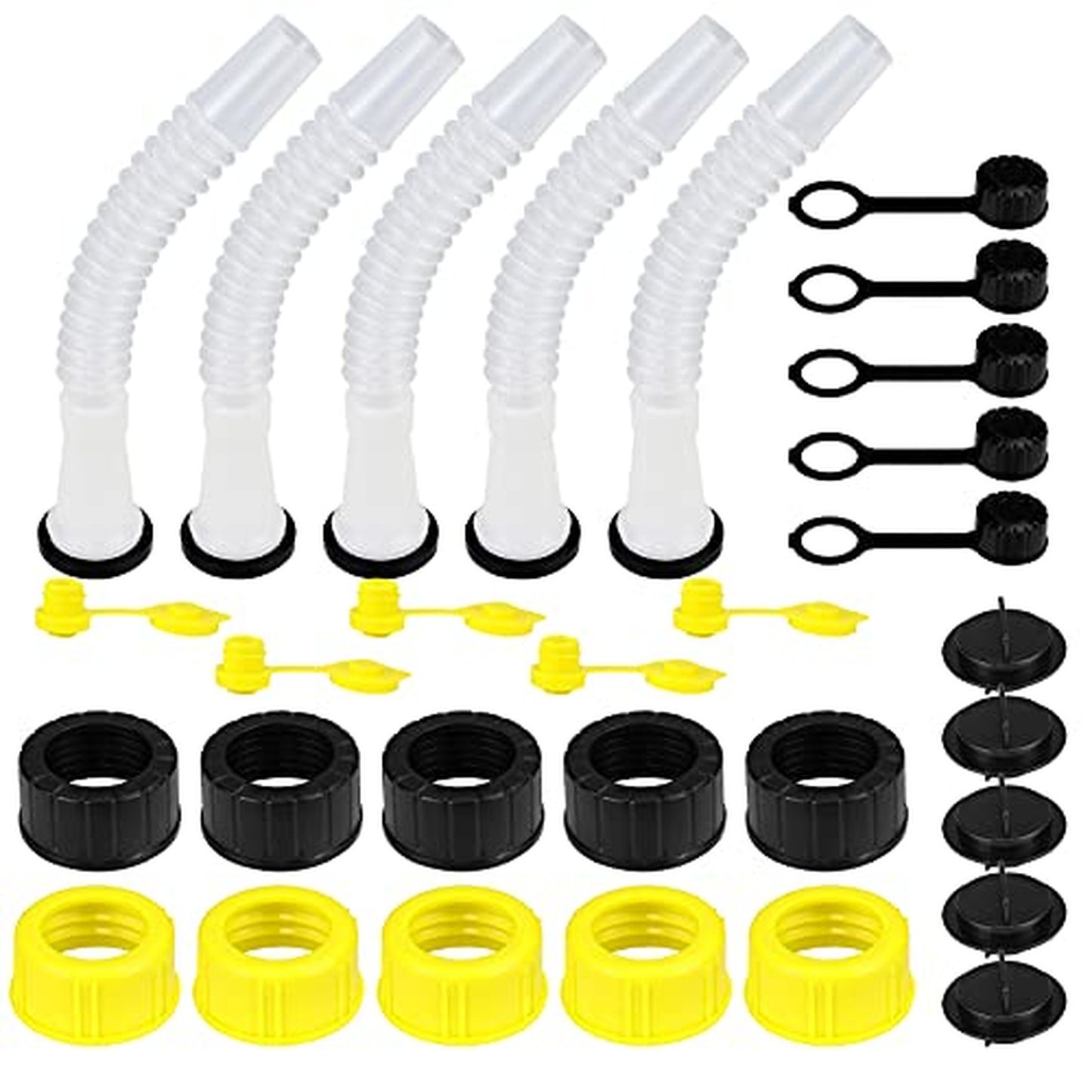 Universal Gas Can Spout Replacement Kit for Easy Refills - 5 Pack