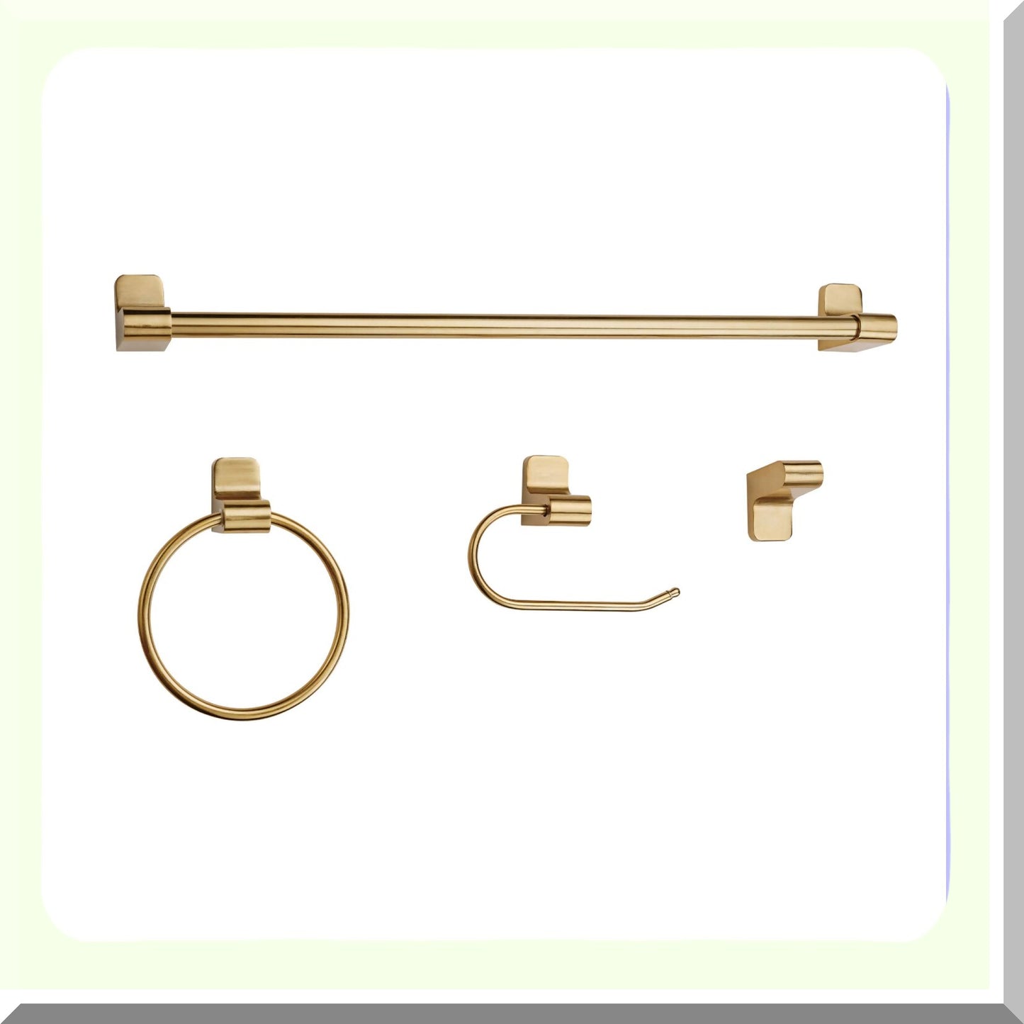 4-Piece Matte Br Bathroom Accessory Set