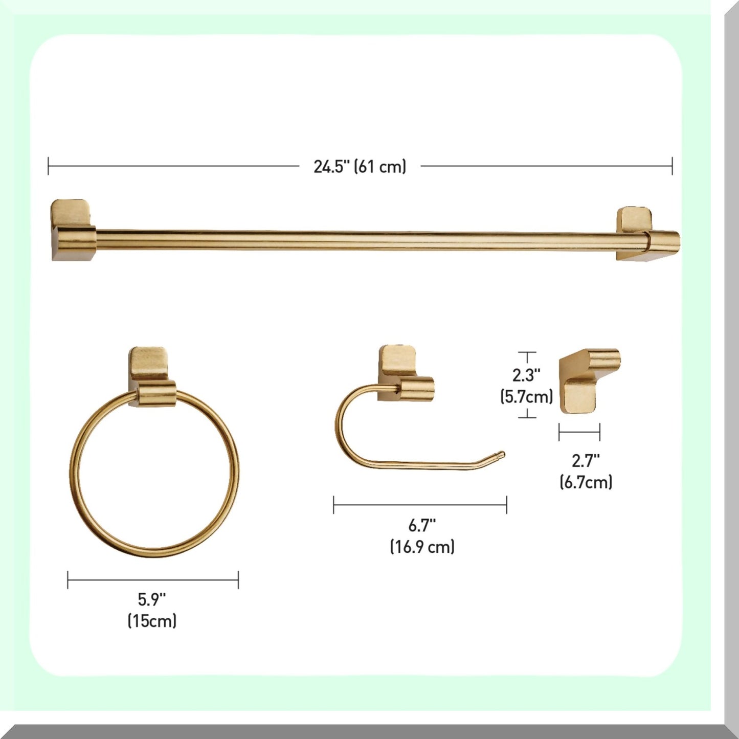 4-Piece Matte Br Bathroom Accessory Set