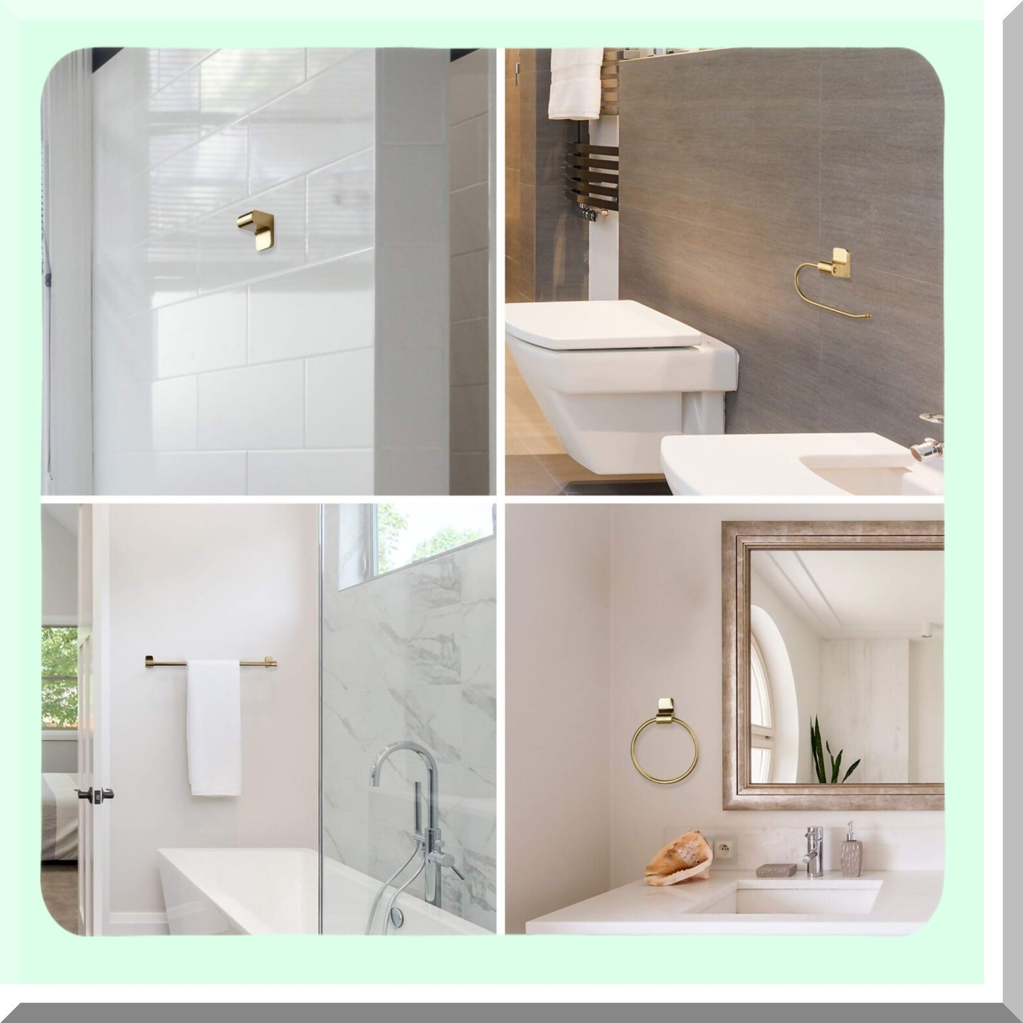 4-Piece Matte Br Bathroom Accessory Set