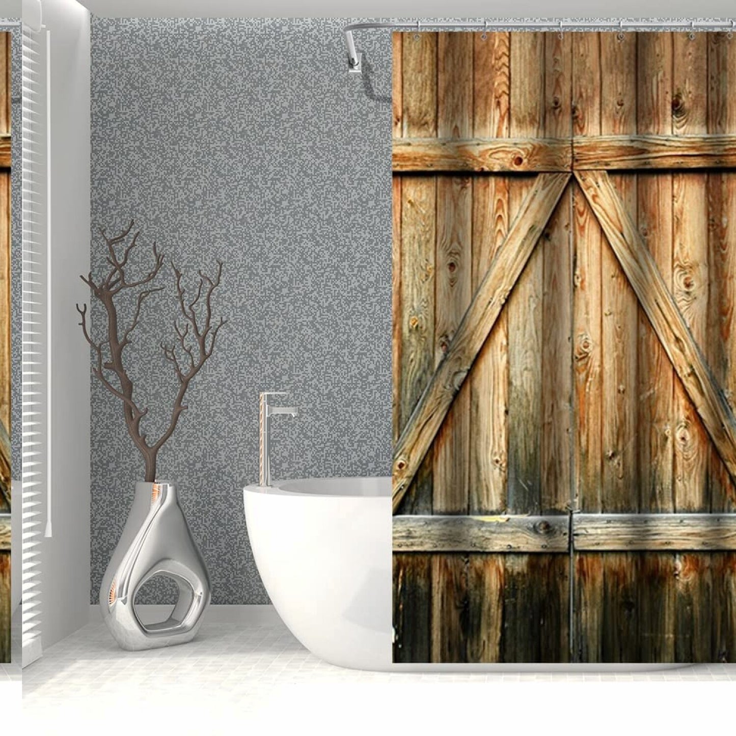 Wooden Doors Vintage Shower Curtain 36x72inch