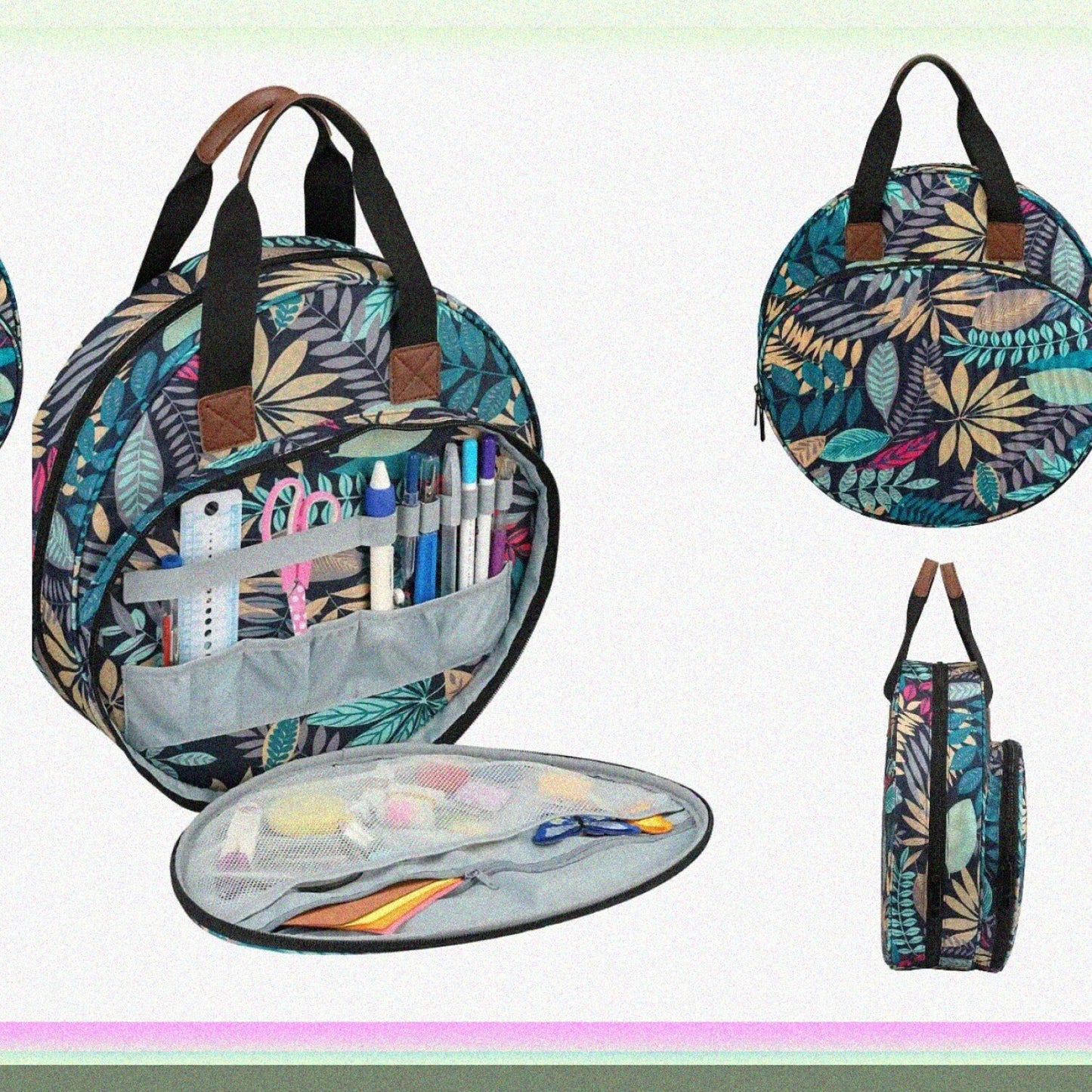 Embroidery Storage Bag for Cross Stitch, Leaves