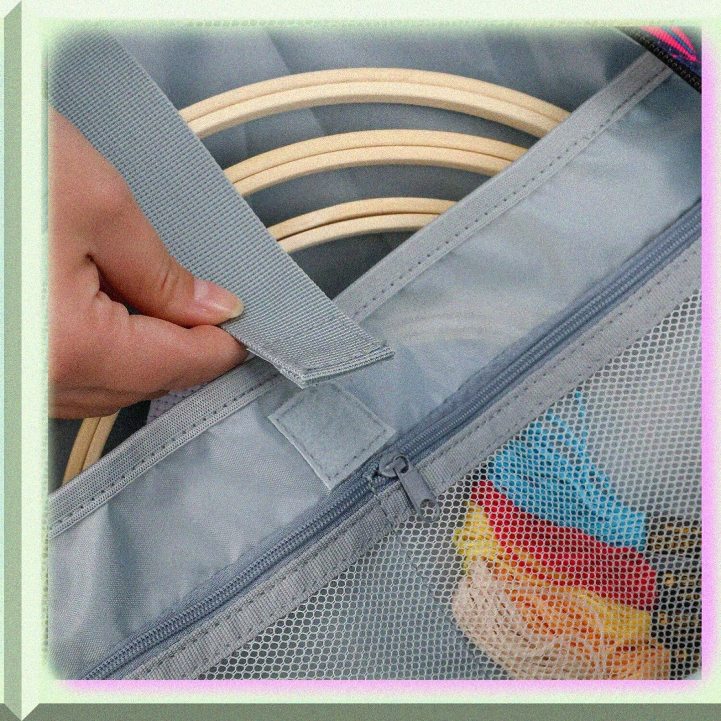 Embroidery Storage Bag for Cross Stitch, Leaves