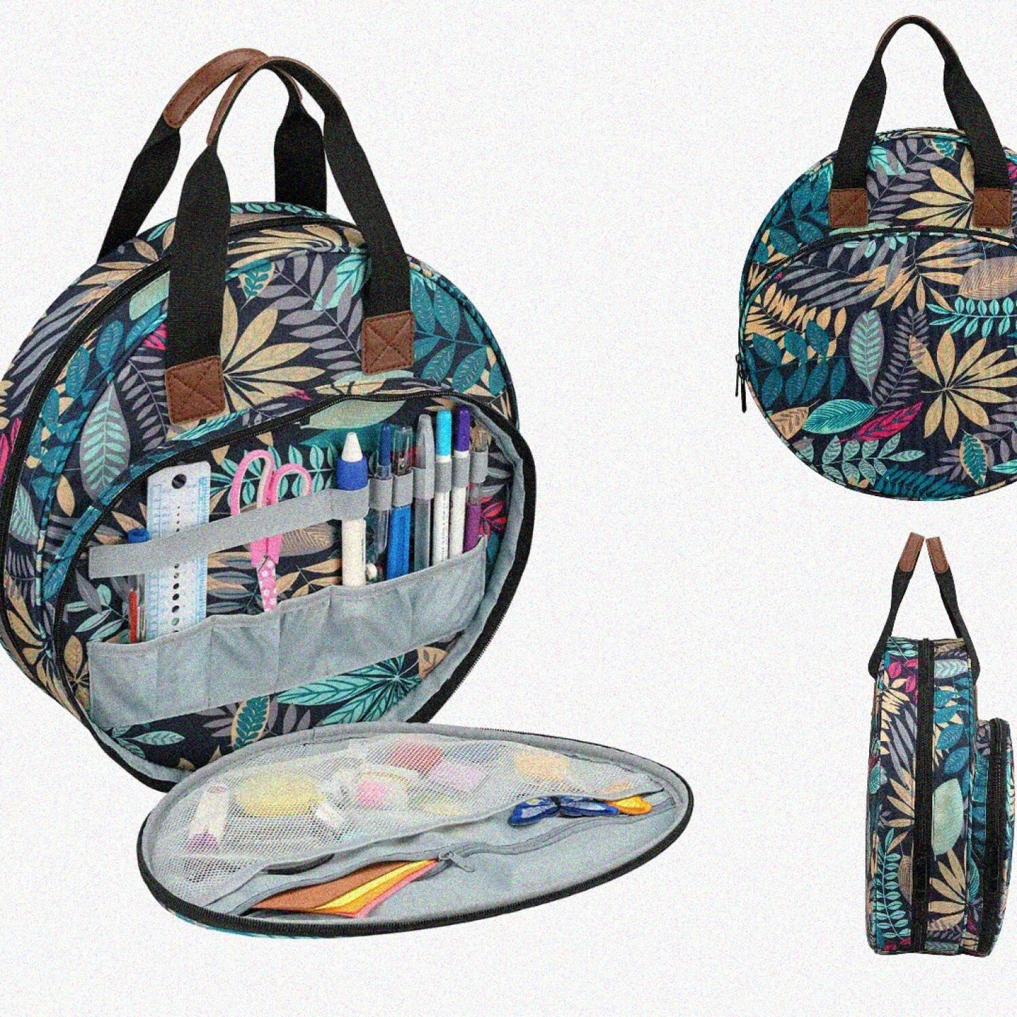 Embroidery Storage Bag for Cross Stitch, Leaves