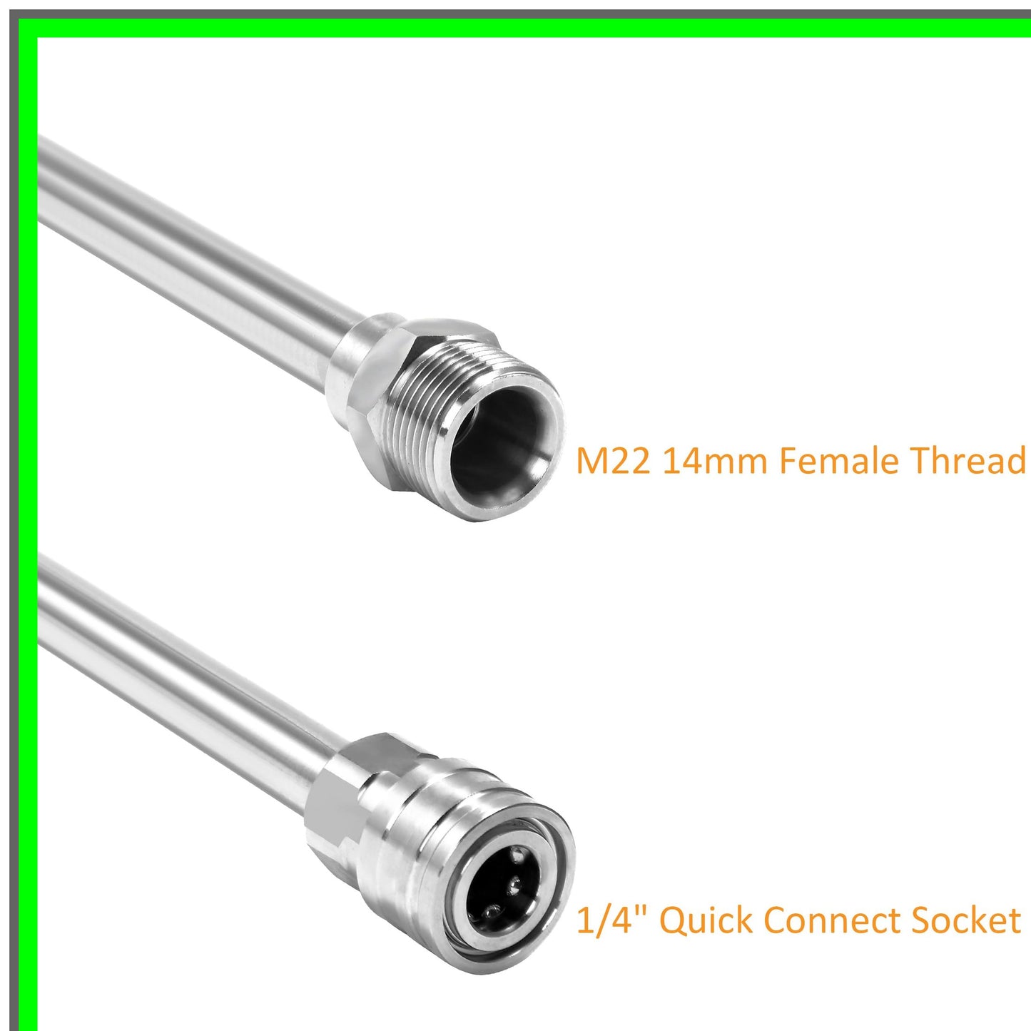 Universal Stainless Steel Pressure Washer Extension Wand for Enhanced Reach