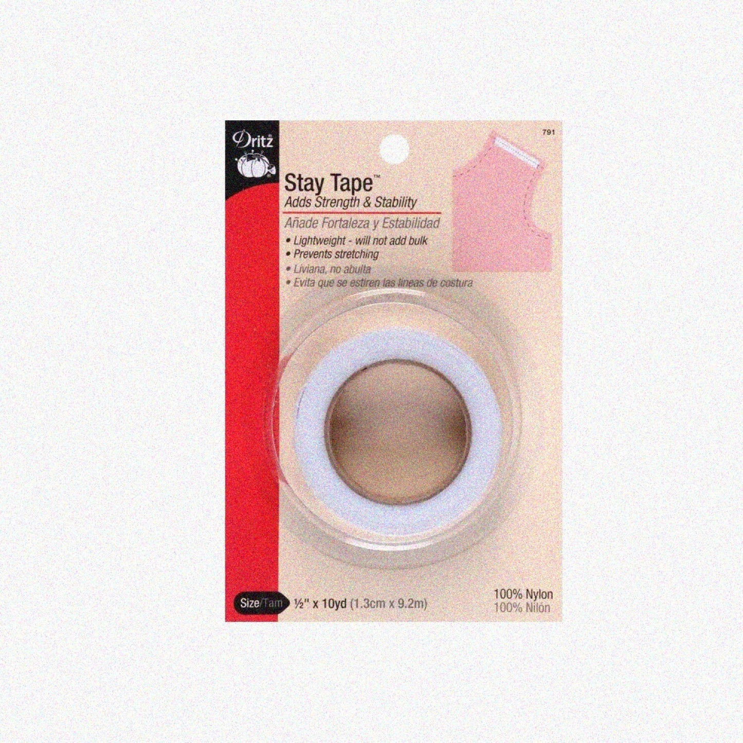 Stay Tape 1/2-Inch x 10 Yards White