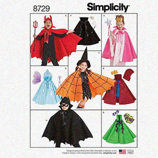 Child's Cape Sewing Pattern Set 8 Pieces