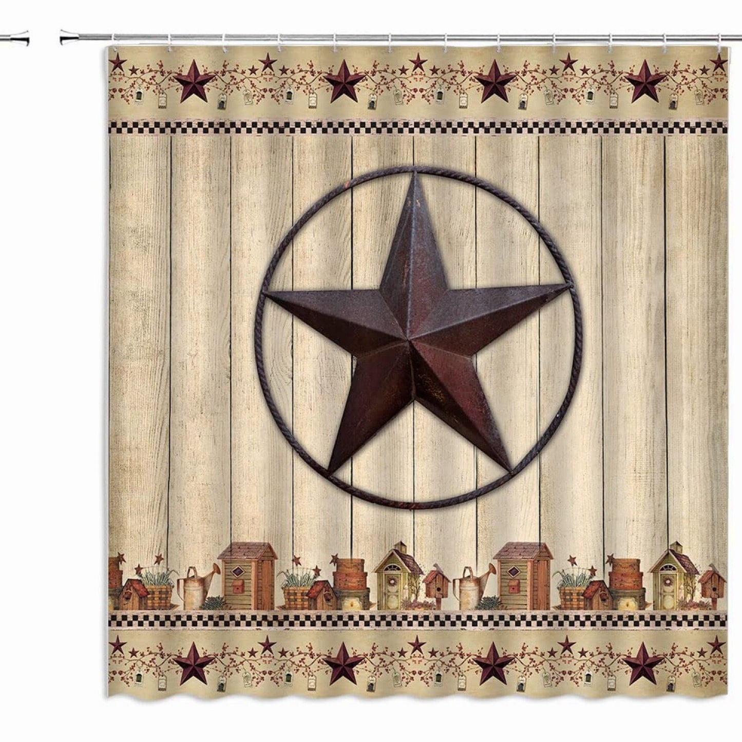 Rustic Texas Western Star Shower Curtain 70x70