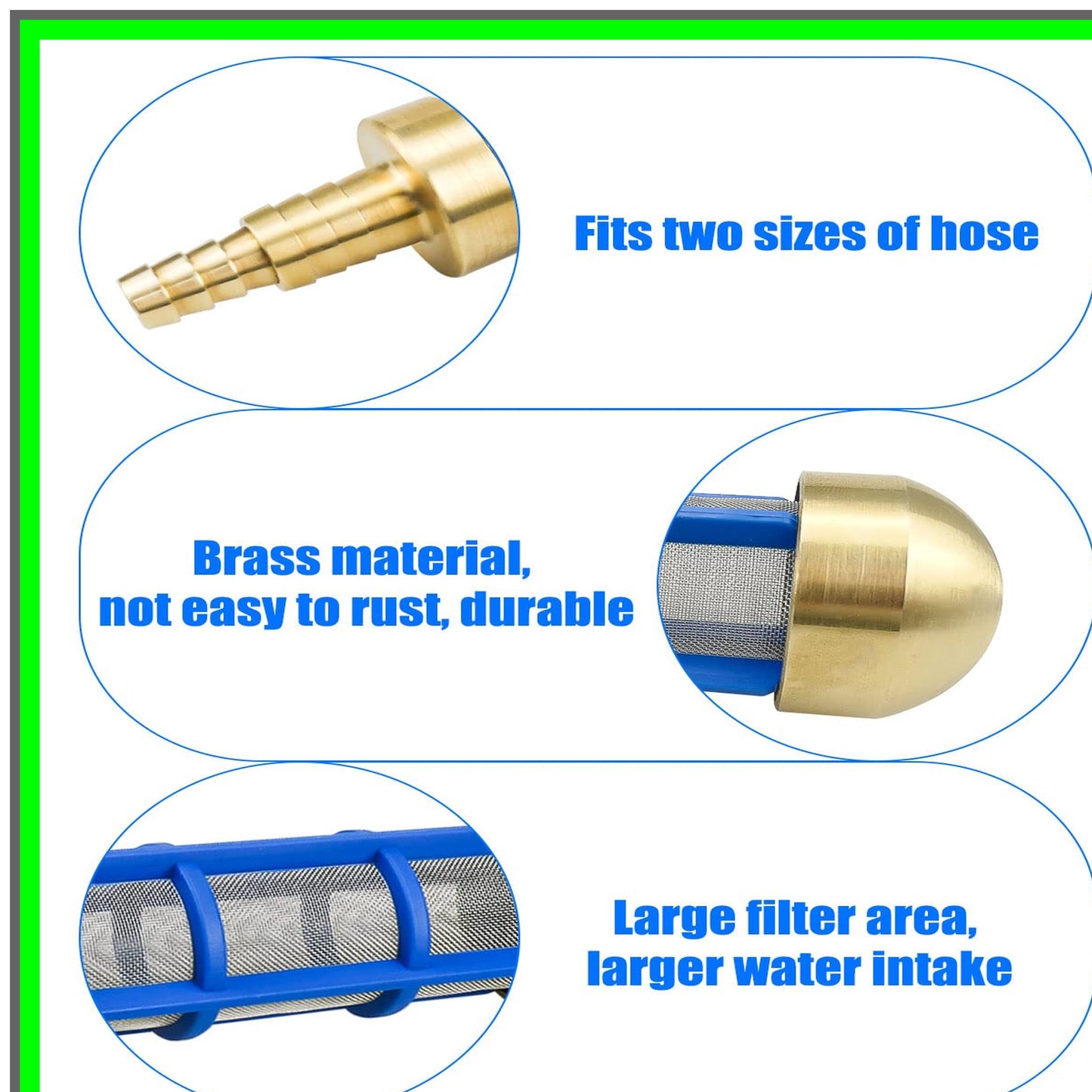 Efficient Water Suction Strainer for 3/4'' and 5/8'' Pressure Washer Hoses