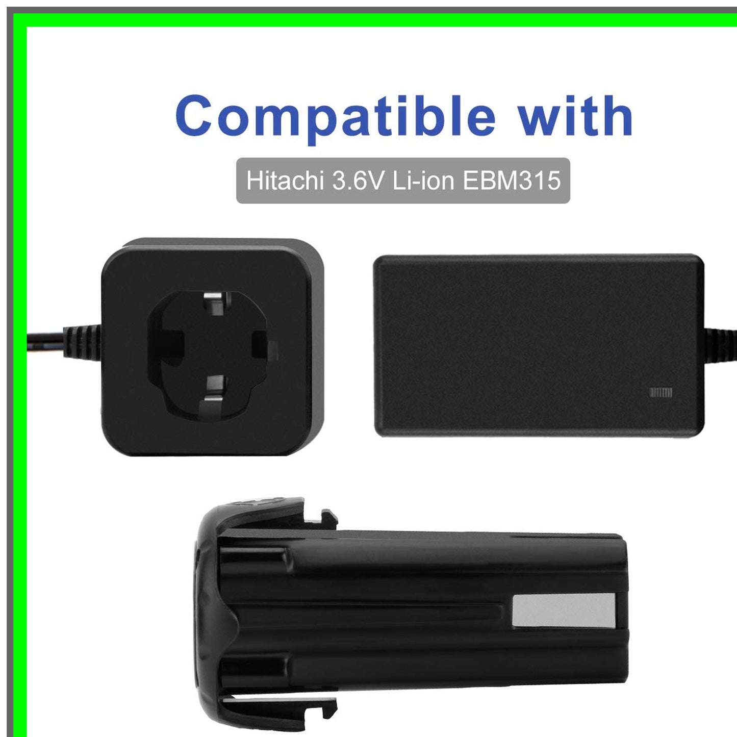 Hitachi Compatible 3.6V Lithium Battery Charger for Pod Style Batteries