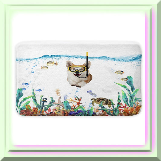 Funny Corgi Dog Bath Mat 17x29 Inch