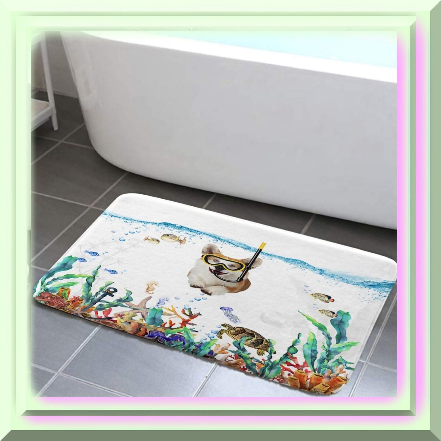 Funny Corgi Dog Bath Mat 17x29 Inch