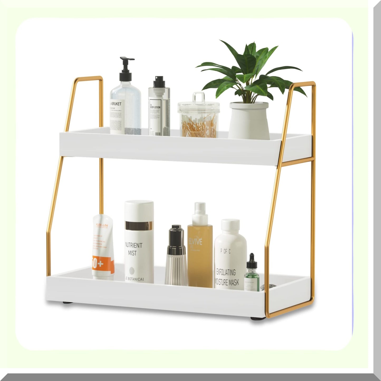 2-Tier Wooden Bathroom Counter Organizer