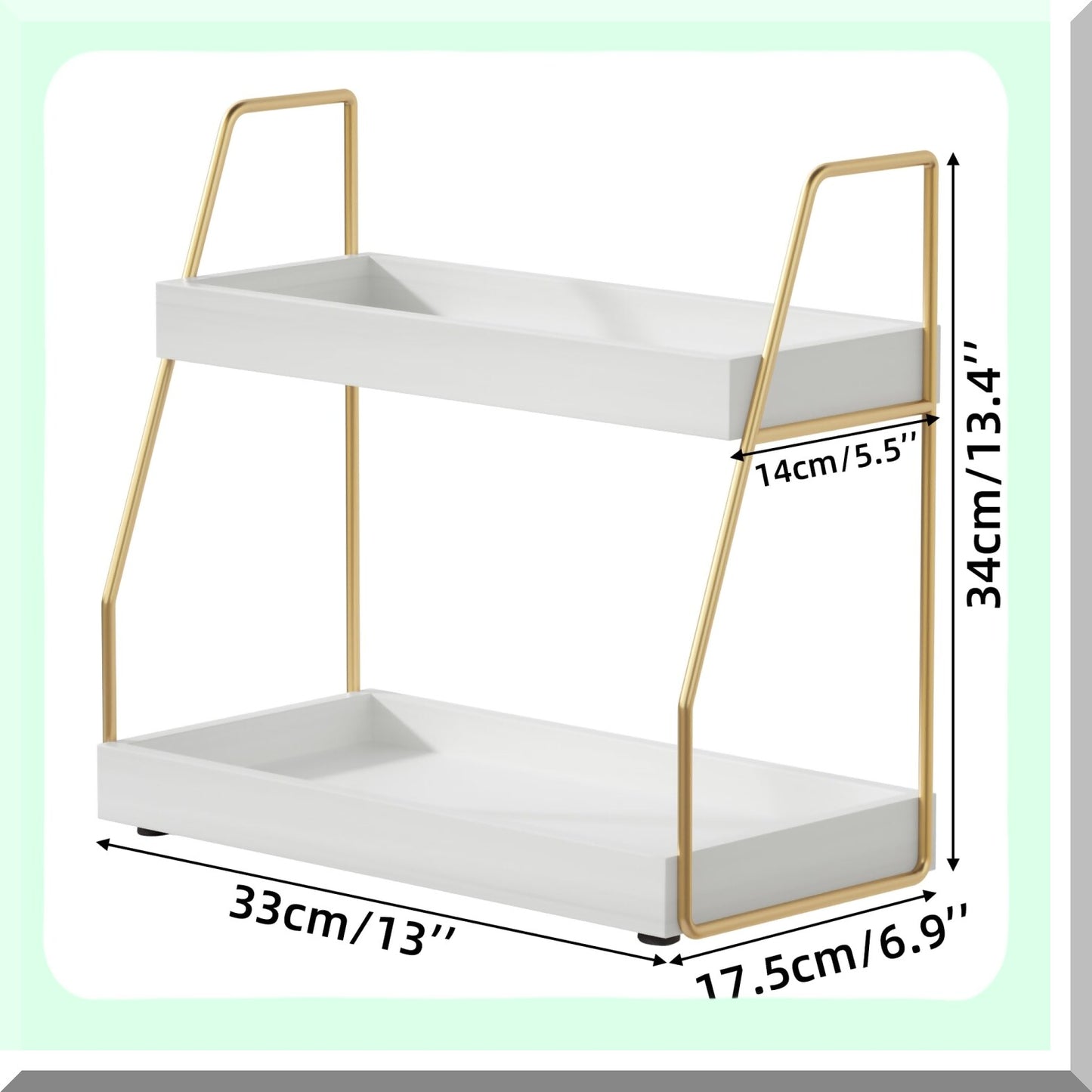 2-Tier Wooden Bathroom Counter Organizer