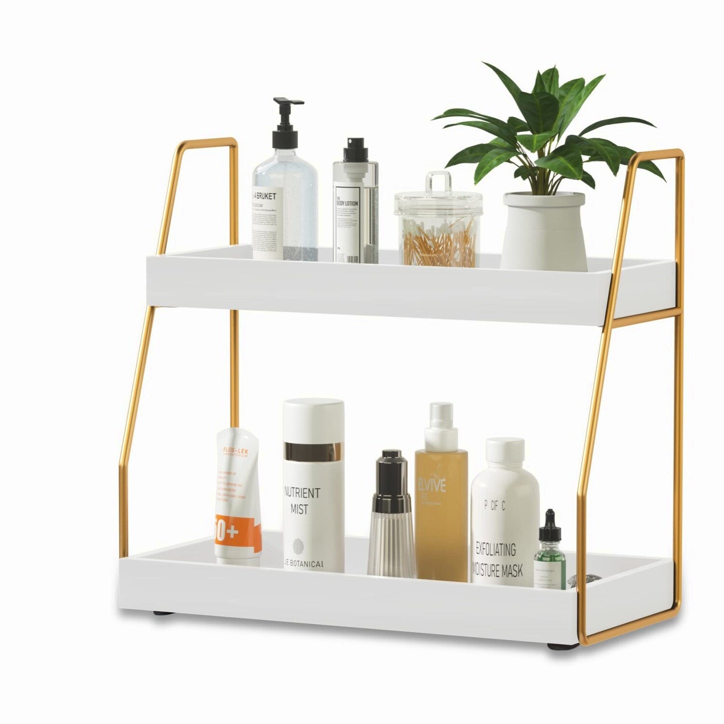 2-Tier Wooden Bathroom Counter Organizer