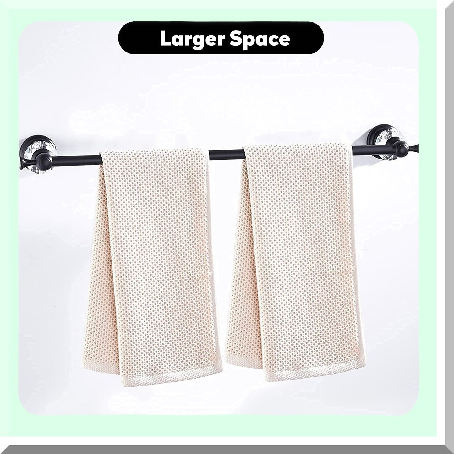 Black Adjustable Towel Rack, 18.5-30.8 Inch