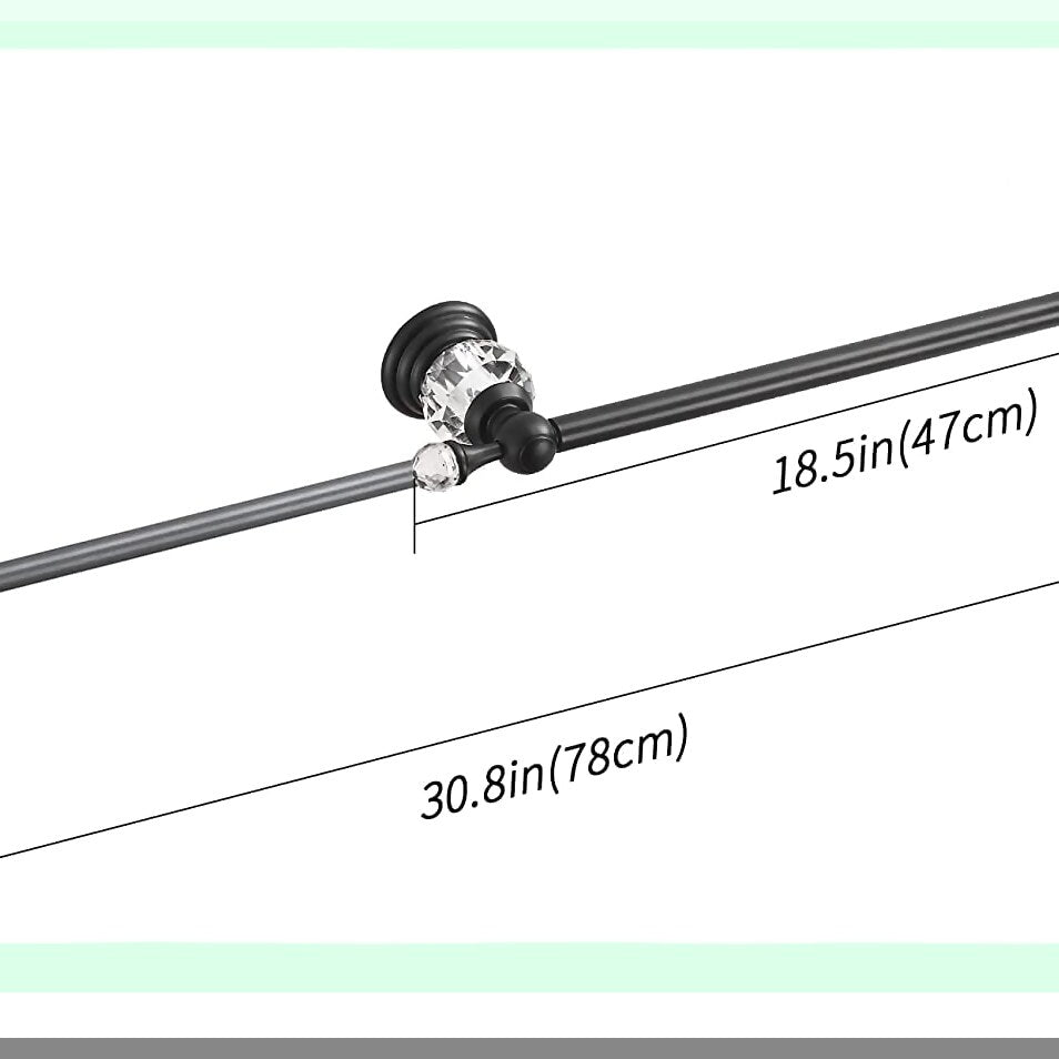 Black Adjustable Towel Rack, 18.5-30.8 Inch