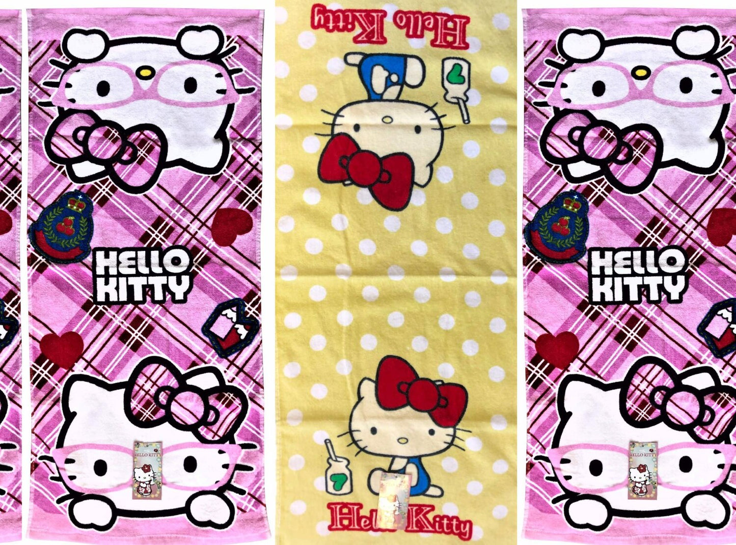 3 PC Hello Kitty Cotton Hand Towels