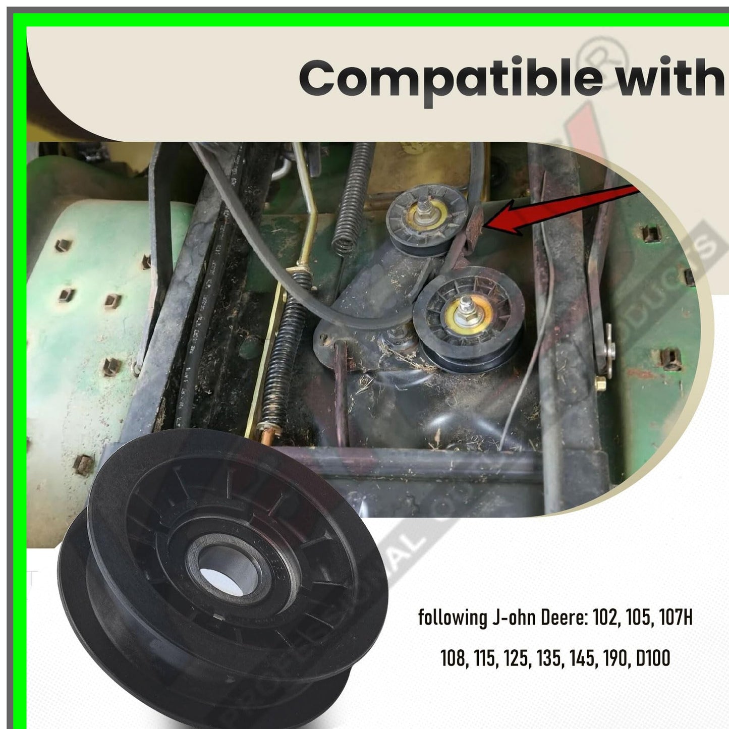 Idler Pulley Drive Belt Kit for John Deere Mower Decks LA Series