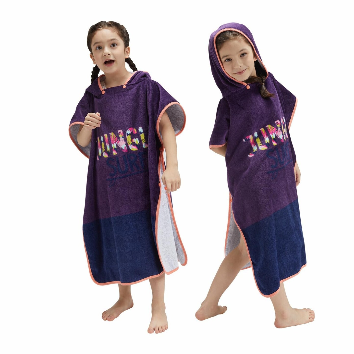 Kids Hooded Cotton Towel Poncho for Girls 3-12 Years