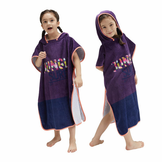 Kids Hooded Cotton Towel Poncho for Girls 3-12 Years