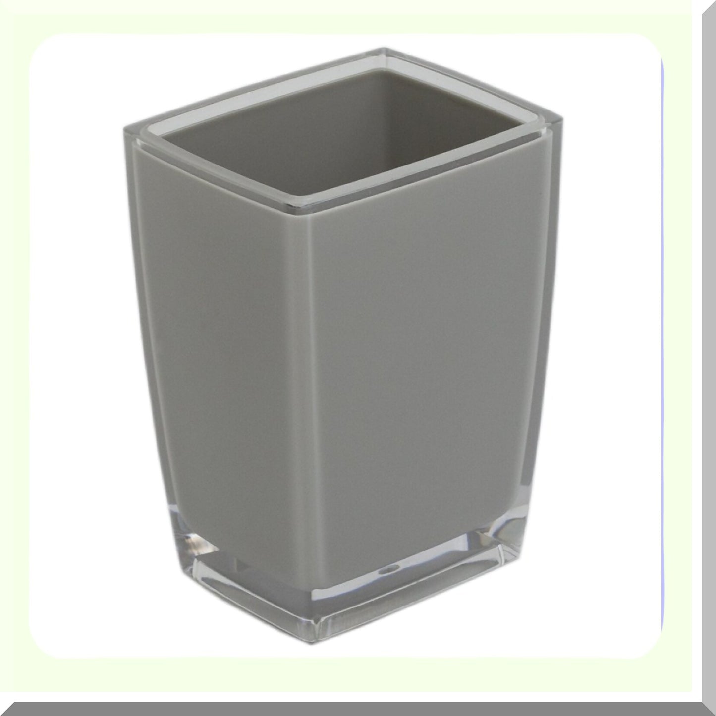 Grey Plastic Bathroom Tumbler for Rinsing and Storage