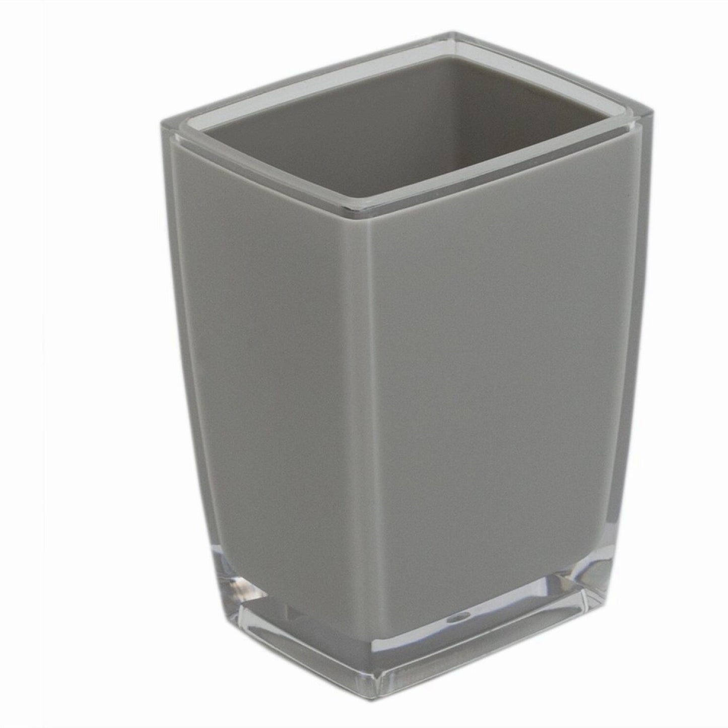 Grey Plastic Bathroom Tumbler for Rinsing and Storage