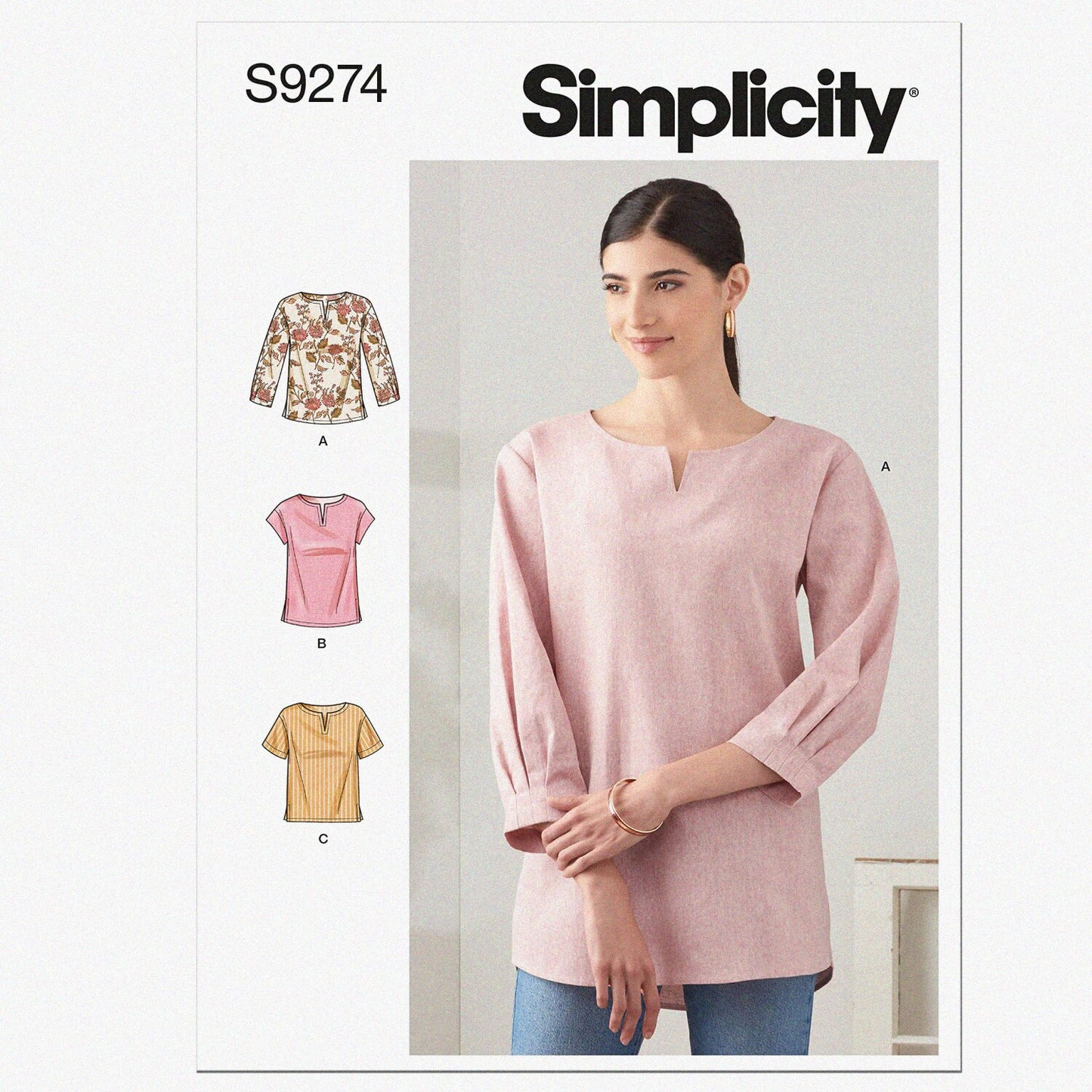 Misses' Drop Shoulder Tops Sewing Pattern White 16-24