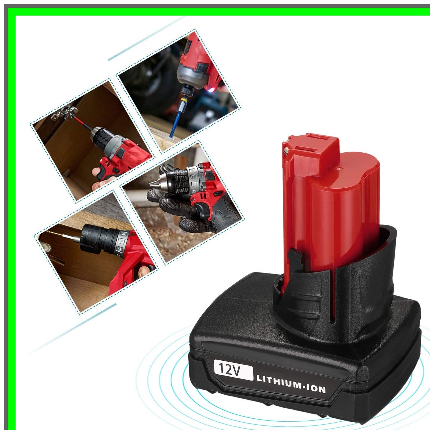 Dual 12V 6.5Ah Lithium Replacement Battery for Milwaukee M12 Tools