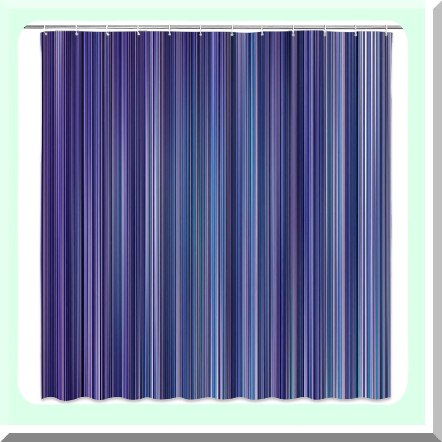 Purple Striped Shower Curtain with Hooks